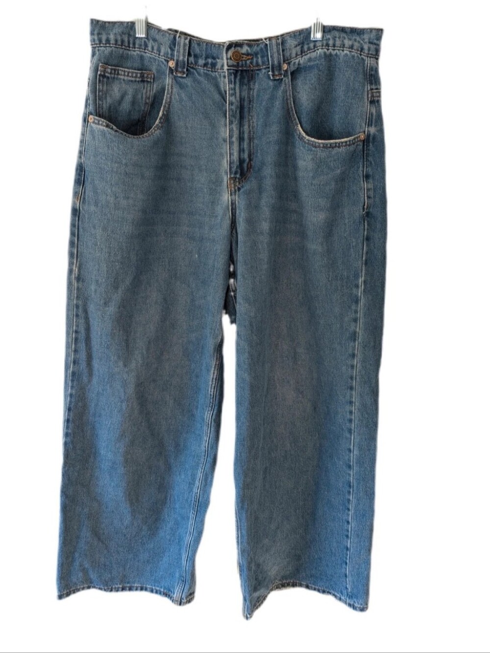 RSQ Low Rise Ultra Baggy Jeans Medium Light Wash Wide Leg Skater Denim Size 31
